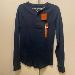 NWT Navy long sleeve henley